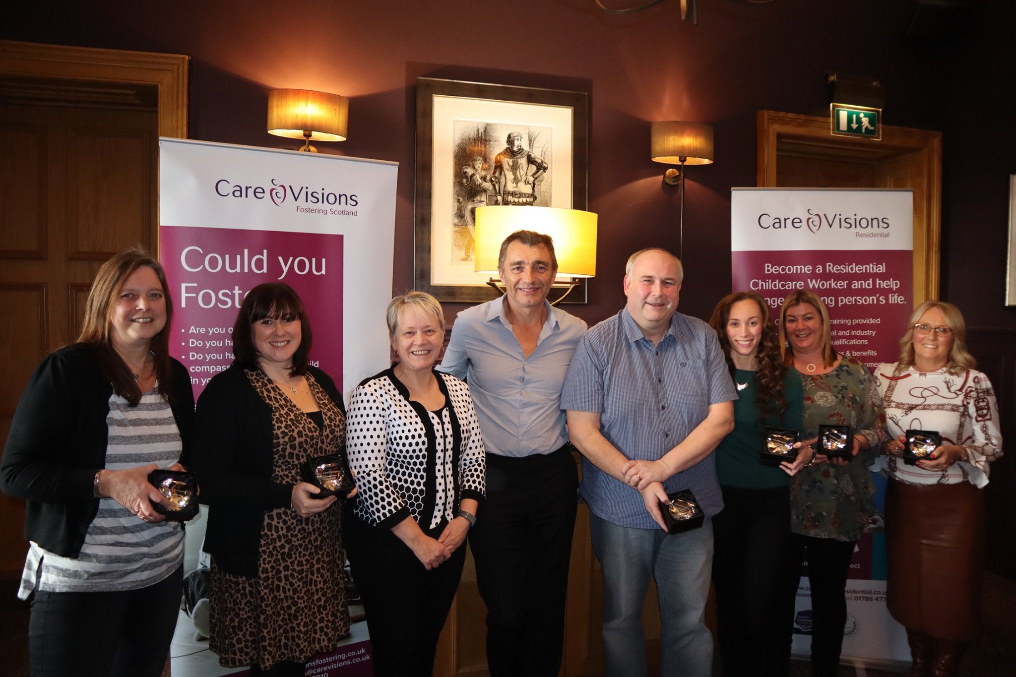The award winners with Executive Chair of Children's Services Cathy Jamieson and Executive Chairman Mike Reid